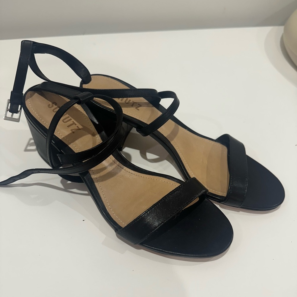 Schutz Lee strappy block heeled Sandals